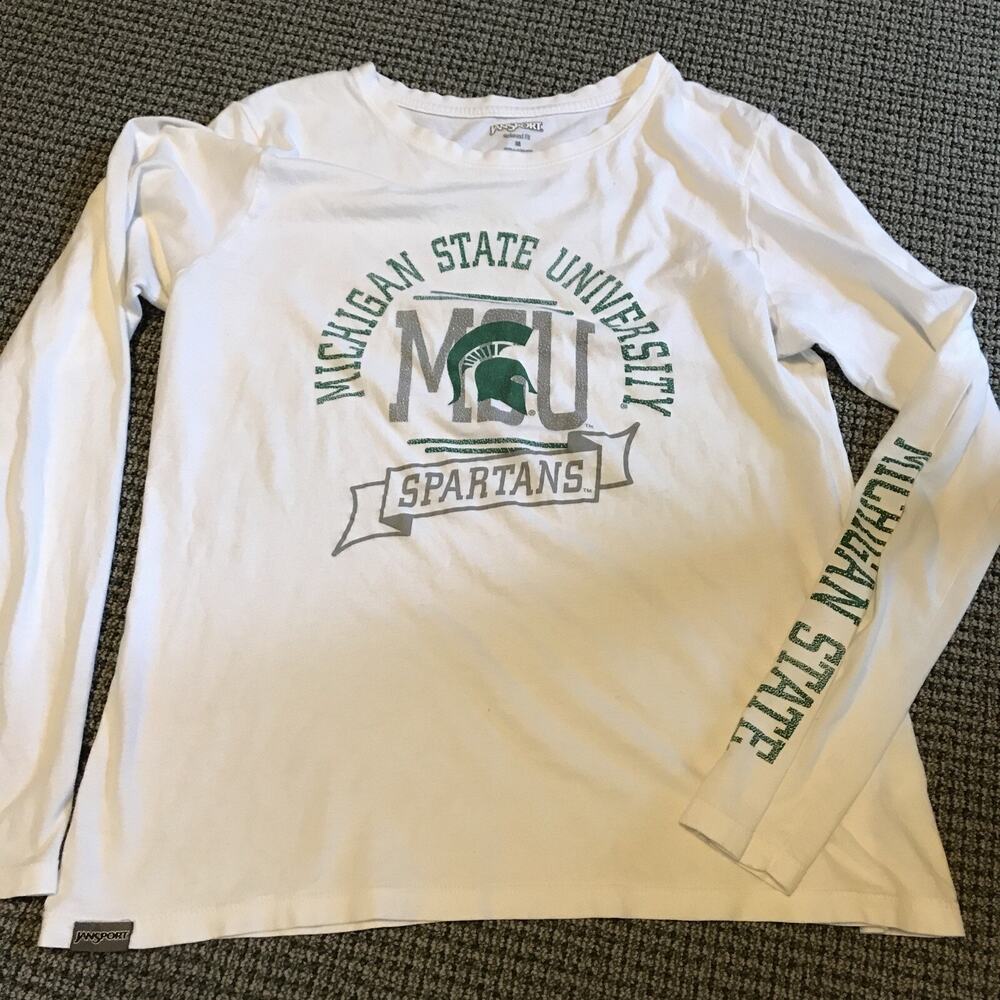 Michigan State Spartans Womens Medium Long Sleeve Tee Shirt By Jansport